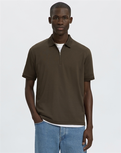 Selected - SLMFave Noos Zip Polo - Delicioso 